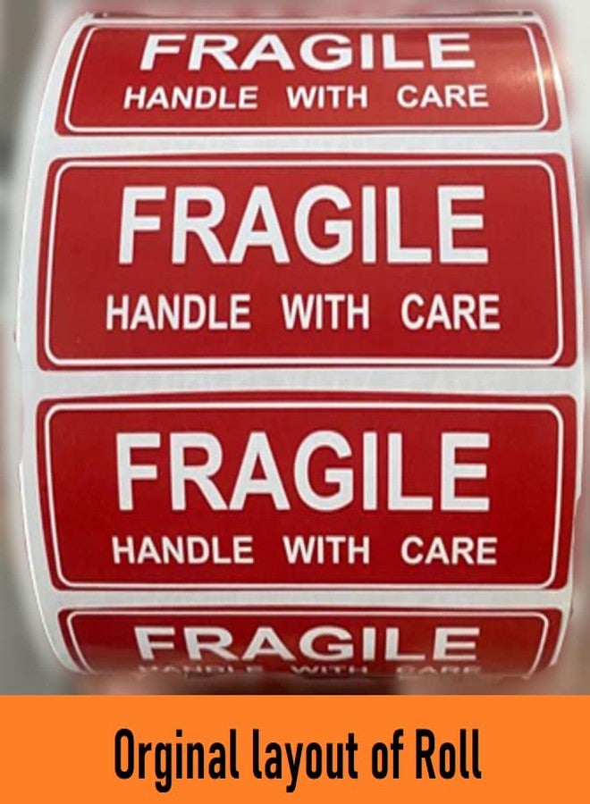 True-Ally ملصقات قابلة للكسر من True-Ally - لفة واحدة - ملصقات حمراء لاصقة قوية 3 بوصات × 1 بوصة، ملصقات تحذيرية "تعامل بحذر" للشحن وتعبئة البضائع ونقلها (لفة واحدة - 1000 ملصق) - Image 4